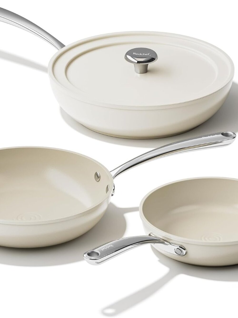 Redchef Ceramic Frying Pans, 4-Piece Non Stick Frying Pans, Non Toxic Skillet